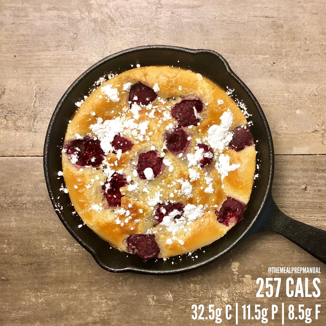 Raspberry Chocolate Chip Dutch Baby. Here is a super easy sweet snack you can us…